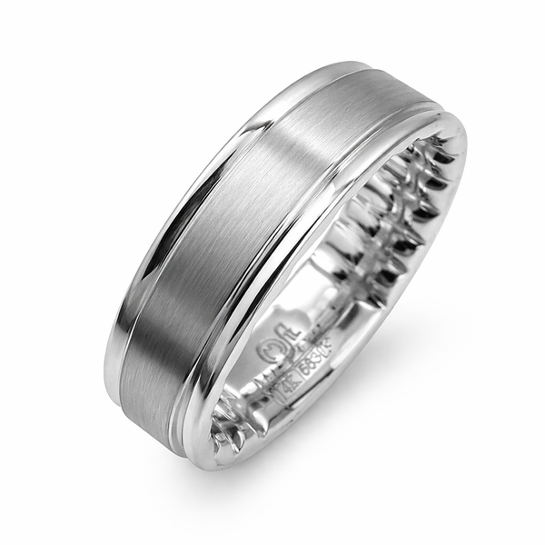 14KW SANDPAPER / HIGH POLISHED BAND Gary J. Long Jewelers Stockton, CA