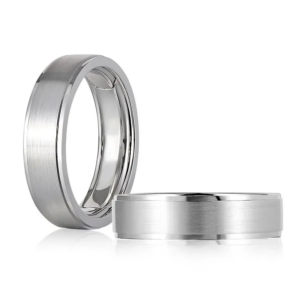 14K White Gold Satin Center Wedding Band Gary J. Long Jewelers Stockton, CA