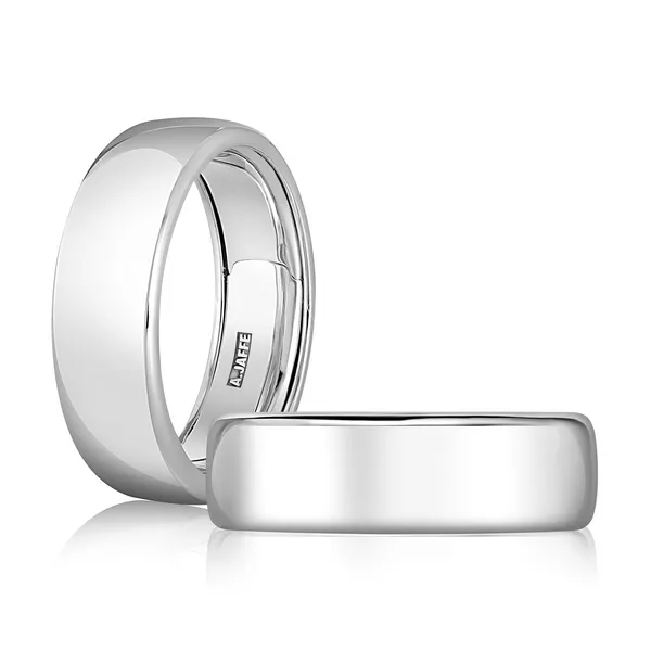 14K White Gold Flat Wedding Band Gary J. Long Jewelers Stockton, CA