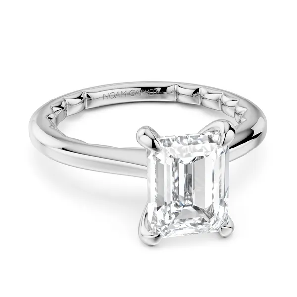 14K White Gold Emerald Cut CZ Solitaire Setting Gary J. Long Jewelers Stockton, CA