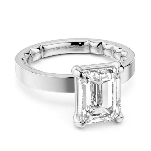 14K White Gold Emerald Cut CZ Solitaire Setting Gary J. Long Jewelers Stockton, CA