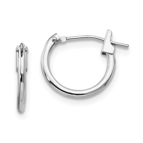 14K White Gold Mini Hoop Earrings Gary J. Long Jewelers Stockton, CA