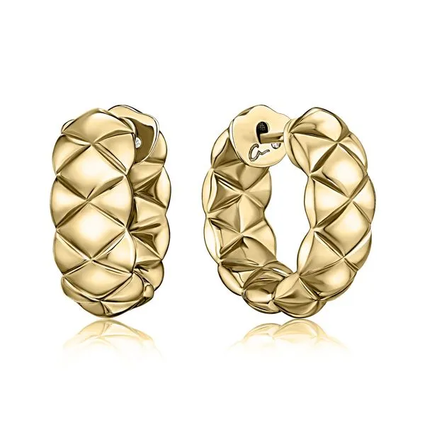 14KY QUILTED HUGGIE EARRINGS Gary J. Long Jewelers Stockton, CA