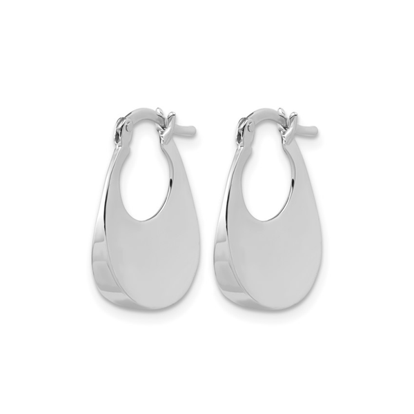 14KW POLISHED FANCY OVAL HOOP EARRINGS Image 2 Gary J. Long Jewelers Stockton, CA