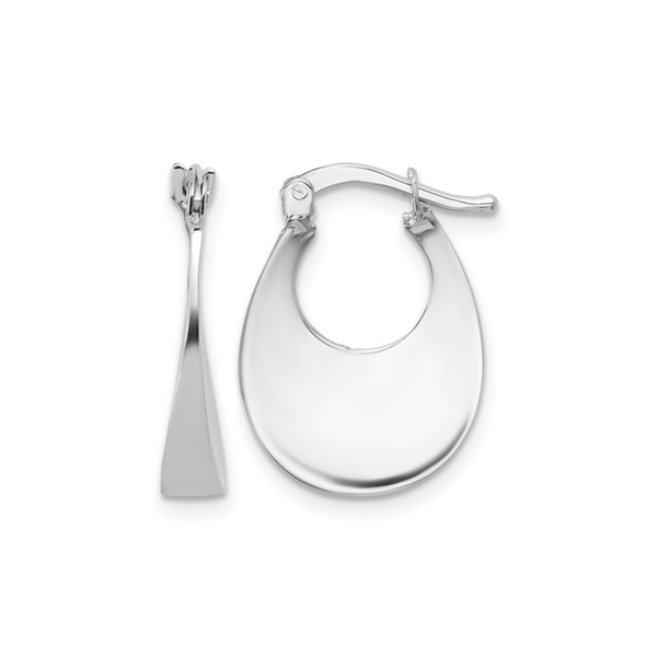 14KW POLISHED FANCY OVAL HOOP EARRINGS Gary J. Long Jewelers Stockton, CA