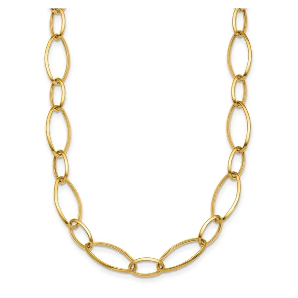 14K White Gold Alternating Small/Large Oval Link Necklace Gary J. Long Jewelers Stockton, CA