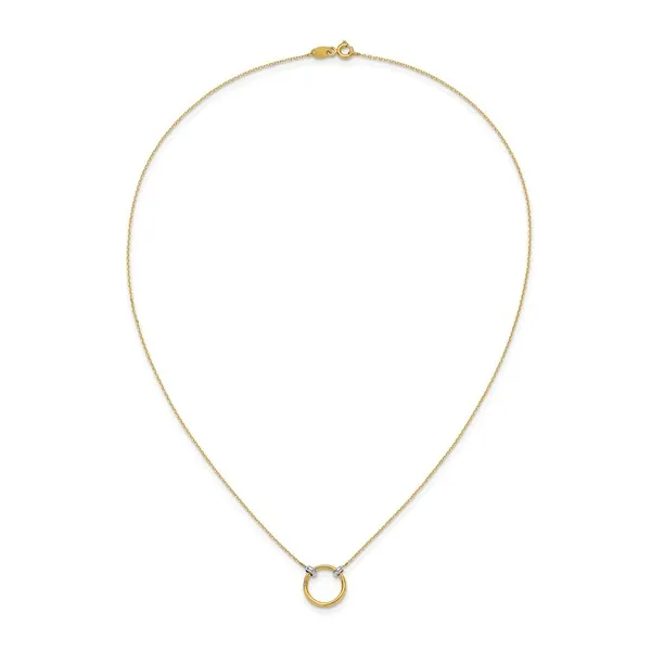 14K Yellow Gold Small Circle Necklace Image 2 Gary J. Long Jewelers Stockton, CA