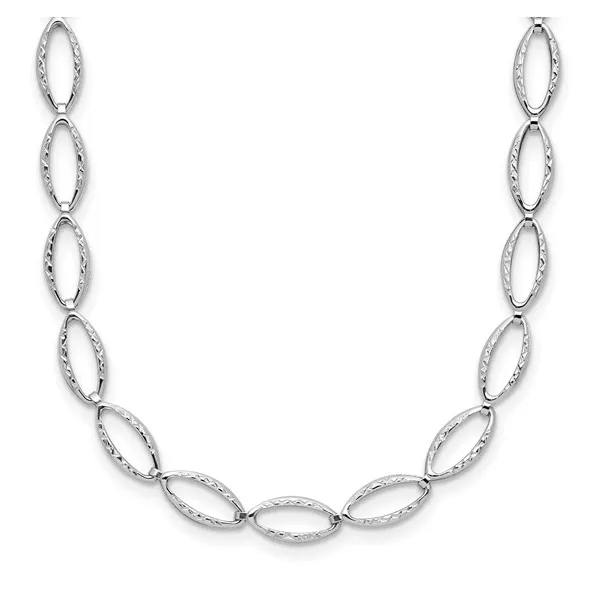 14K White Gold Open Oval Link Necklace Gary J. Long Jewelers Stockton, CA