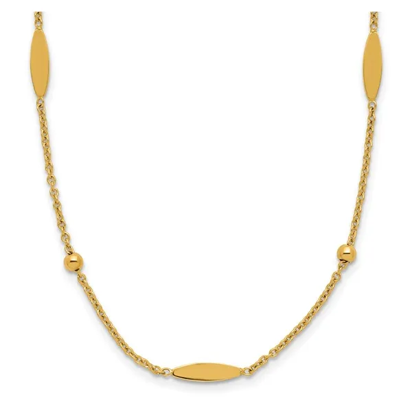 14KY POLISHED OVAL LINK STATION NECKLACE Gary J. Long Jewelers Stockton, CA