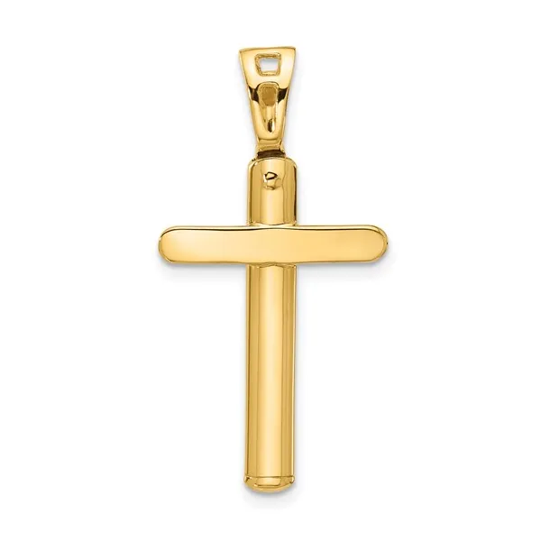 14K Yellow Gold Polished Domed Cross Pendant Gary J. Long Jewelers Stockton, CA