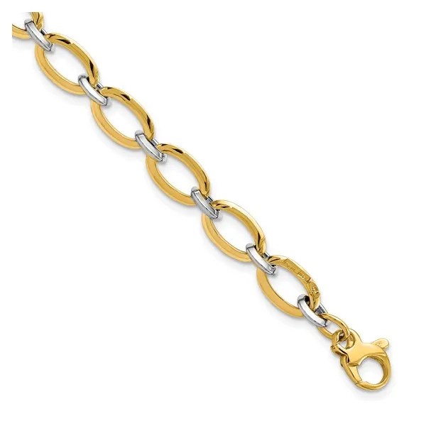 14K Yellow and White Gold Open Link Bracelet Gary J. Long Jewelers Stockton, CA