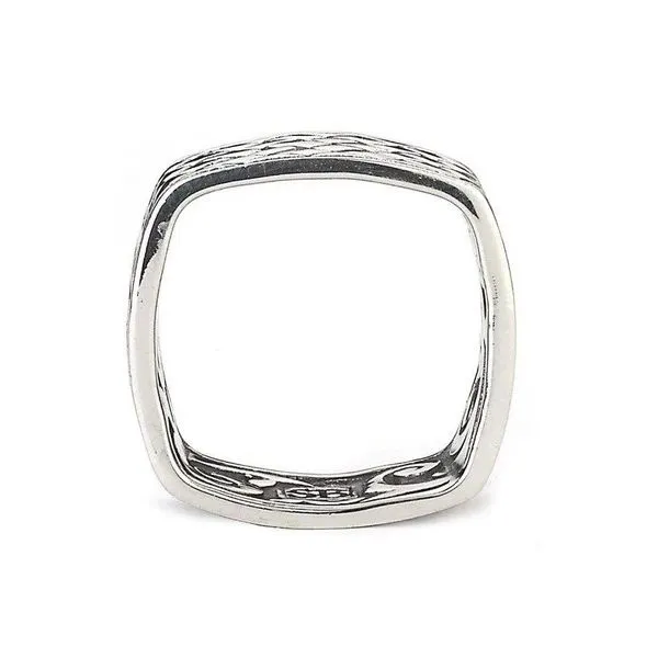 SS Square Basketweave Ring Image 2 Gary J. Long Jewelers Stockton, CA