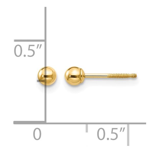 14K Yellow Gold Stud Earrings Image 2 Godwin Jewelers, Inc. Bainbridge, GA