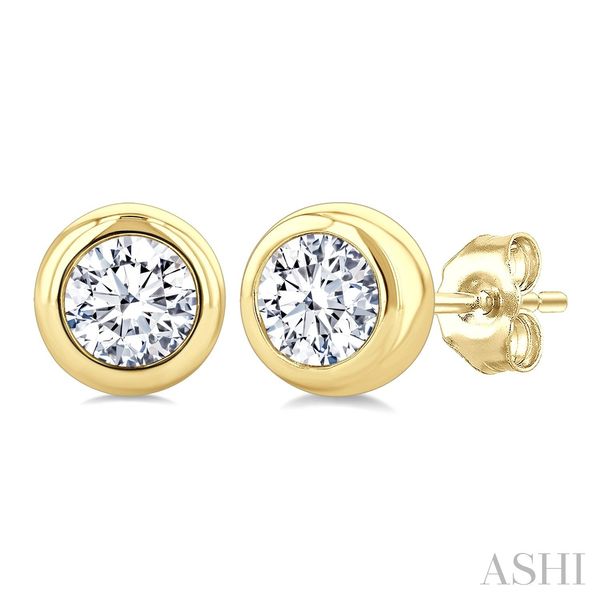 14K Yellow Gold Stud Earrings Image 2 Godwin Jewelers, Inc. Bainbridge, GA