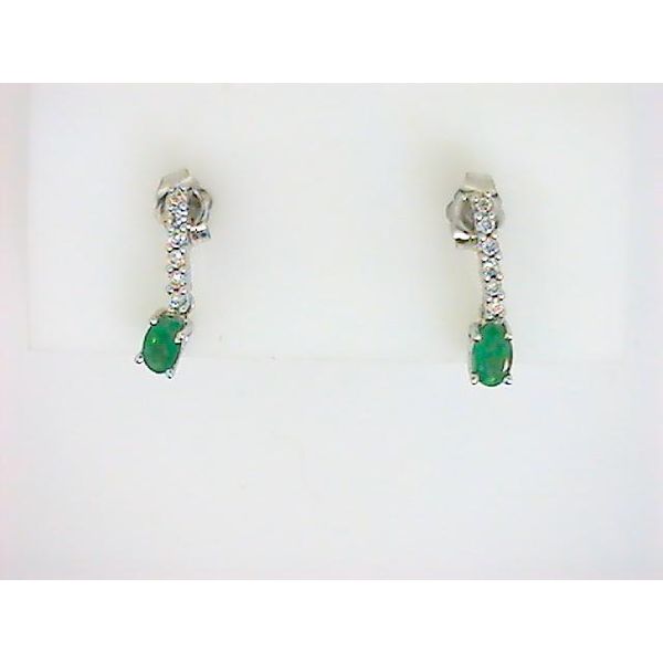 SIM 14K White Gold Colored Stone Earrings Godwin Jewelers, Inc. Bainbridge, GA