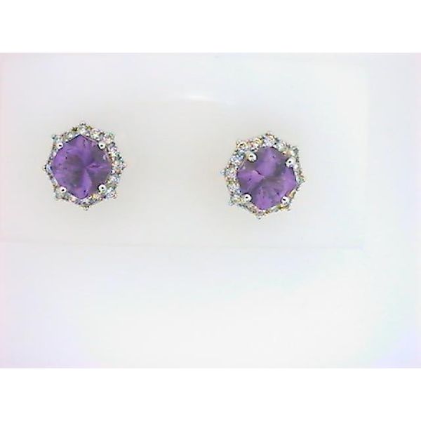 SIM 14K White Gold Colored Stone Earrings Godwin Jewelers, Inc. Bainbridge, GA