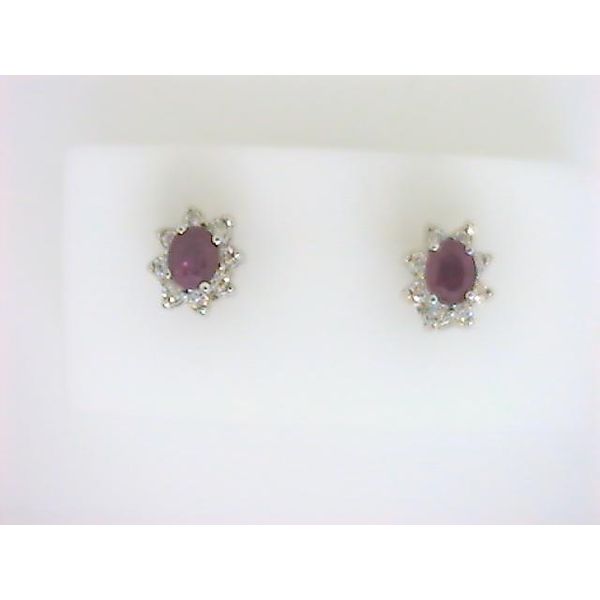 COL 14K White Gold Colored Stone Earrings Godwin Jewelers, Inc. Bainbridge, GA