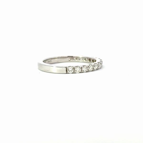 White 14 Karat Diamond Wedding Band Image 3 Golden Gifts Jewelry Milford, PA