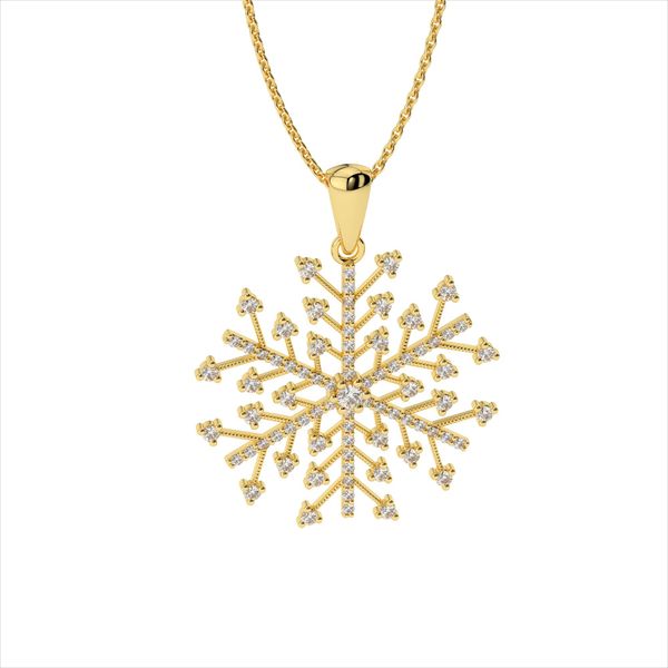 Snowflake 14Kt Yellow Gold Pendant Golden Gifts Jewelry Milford, PA