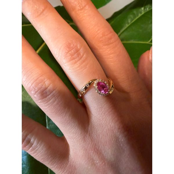 14K Yellow Pink Sapphire Fashion Ring Image 5 Golden Gifts Jewelry Milford, PA