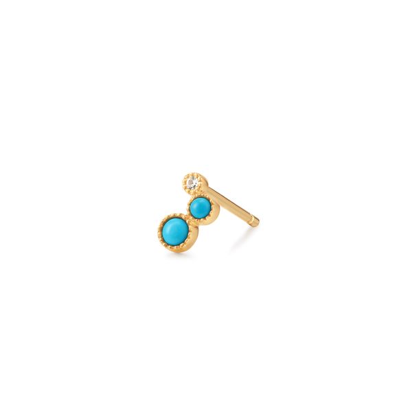 Amira Turquoise & White Sapphire Waterfall Single Earring Golden Gifts Jewelry Milford, PA