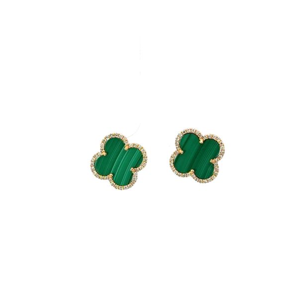 14K Yellow Malachite Earrings Golden Gifts Jewelry Milford, PA