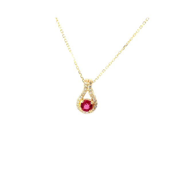 Yellow 14 Karat Diamond and Ruby Necklace Golden Gifts Jewelry Milford, PA