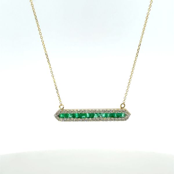 14K Yellow Emerald Diamond Necklace Golden Gifts Jewelry Milford, PA