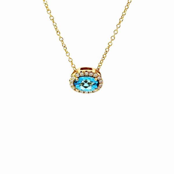 14K Yellow Blue Topaz Necklace Golden Gifts Jewelry Milford, PA