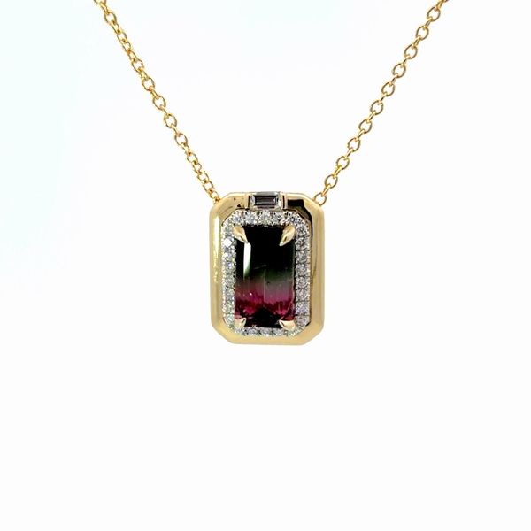 14K Yellow Watermelon Tourmaline Necklace Golden Gifts Jewelry Milford, PA