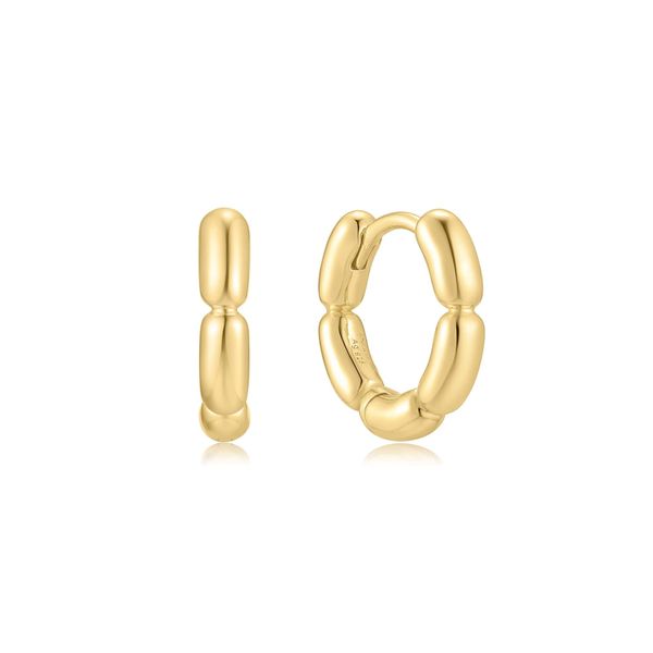 Gold Puffy Huggie Hoop Earrings Golden Gifts Jewelry Milford, PA