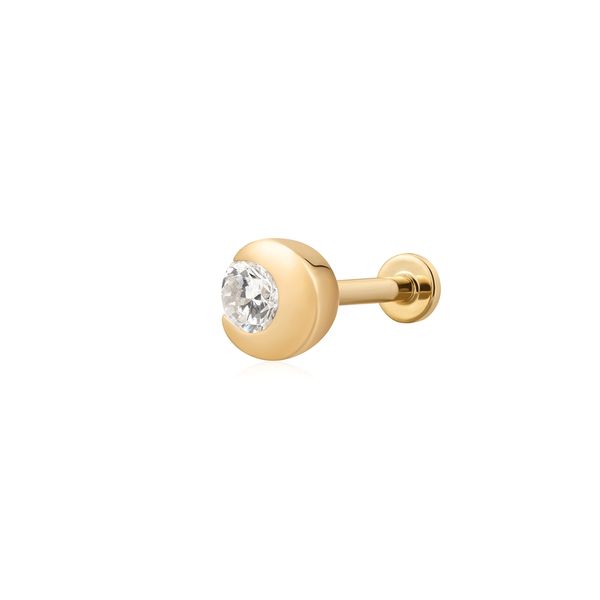 14K Yellow Gold Diamond Threaded Earrings Golden Gifts Jewelry Milford, PA