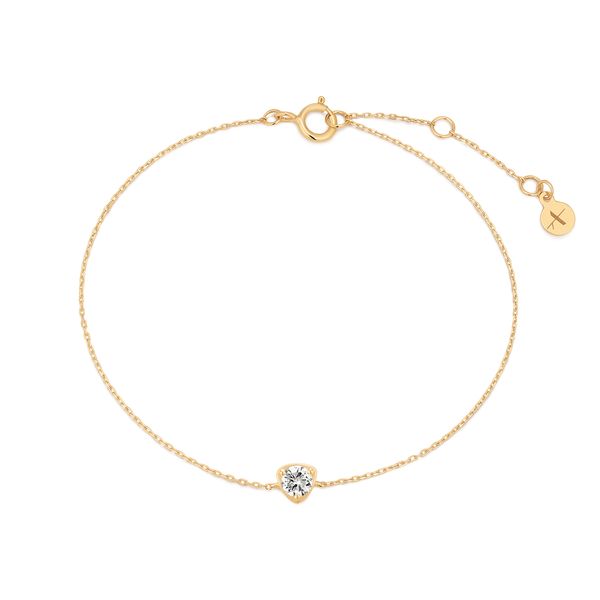 14K Yellow Gold CLEMENTINE Lab Grown Diamond Solitaire Bracelet Golden Gifts Jewelry Milford, PA