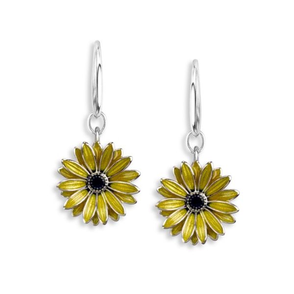 Black Eyed Susan Enameled Earrings Golden Gifts Jewelry Milford, PA