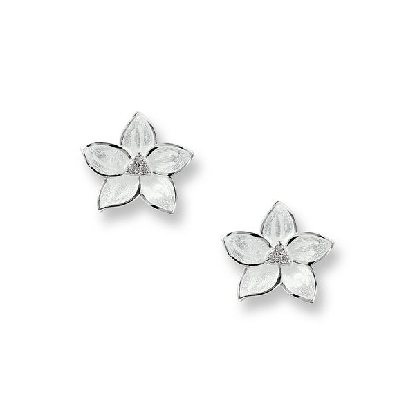 Nicole Barr White Stephanotis Post Earrings Golden Gifts Jewelry Milford, PA