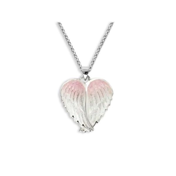 White and Pink Enameled Angel Wings Golden Gifts Jewelry Milford, PA
