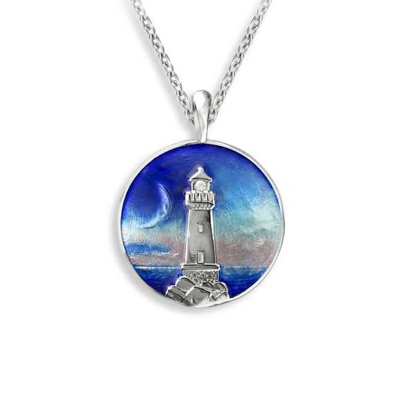 Sterling Silver Lighthouse Enameled Necklace Golden Gifts Jewelry Milford, PA