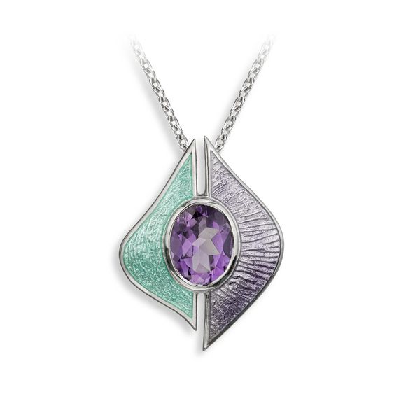 Sterling Silver Turquoise Modern Necklace-Amethyst Golden Gifts Jewelry Milford, PA