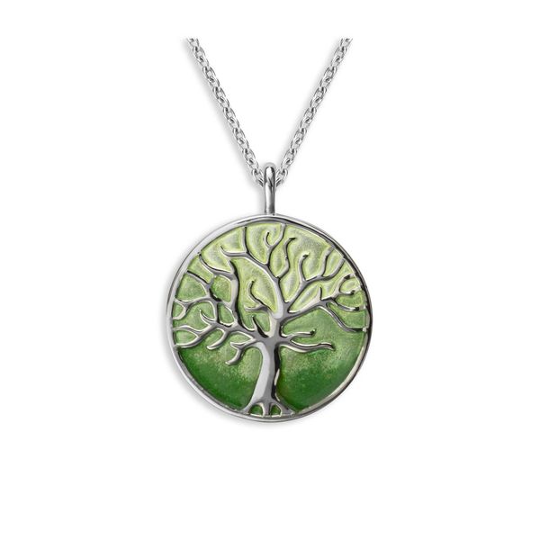 Green Enameled Tree of Life Necklace Golden Gifts Jewelry Milford, PA