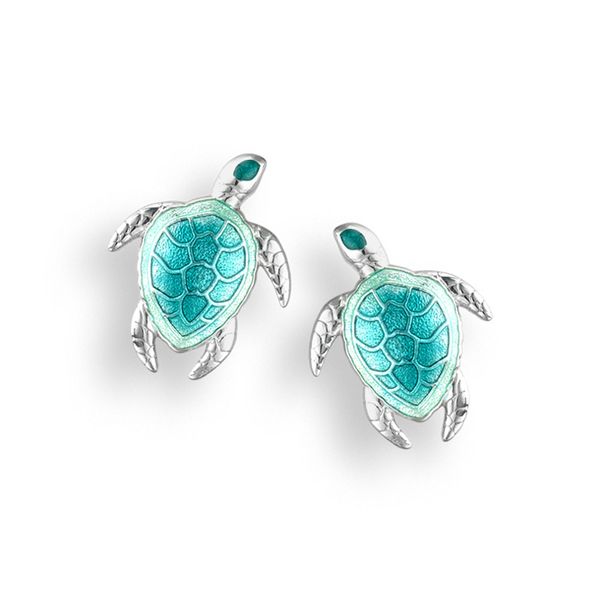 Enameled Sterling Silver Turtle Earrings Golden Gifts Jewelry Milford, PA
