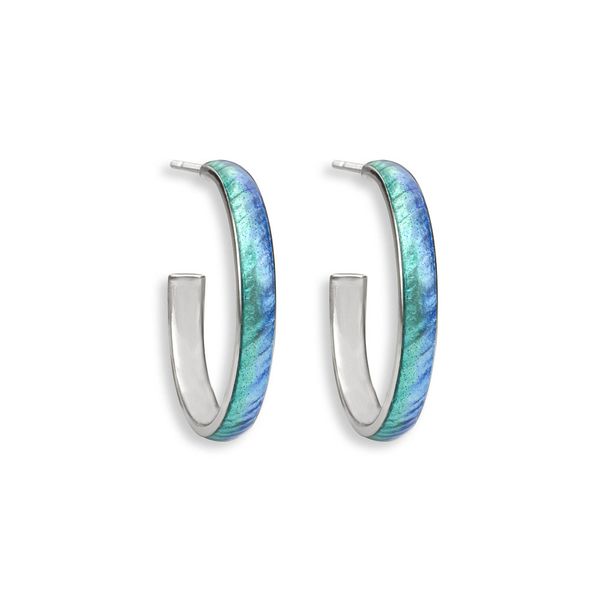 Enameled Turquoise Hoop Earrings Golden Gifts Jewelry Milford, PA