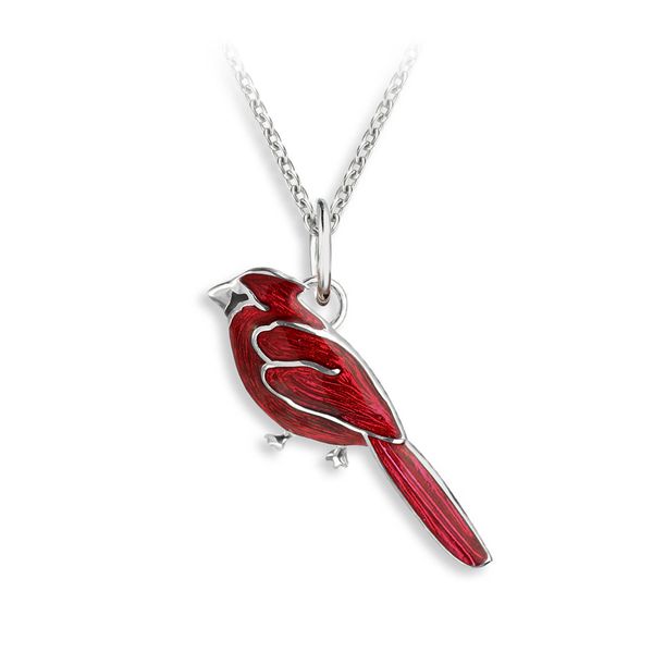 Red Cardinal Enamled Necklace Golden Gifts Jewelry Milford, PA
