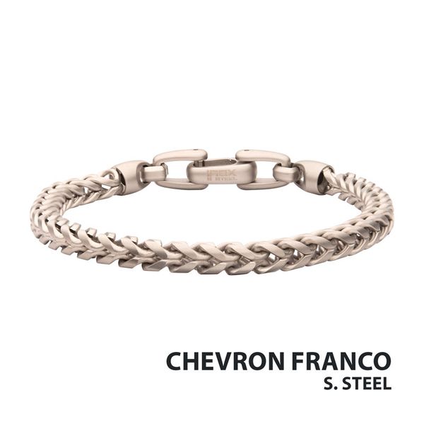 Stainless Steel Sandblast Franco Chain Bracelet Golden Gifts Jewelry Milford, PA