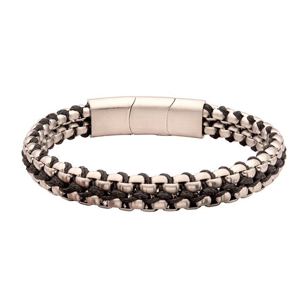 Stainless Steel Box Chain Black Wax Cord Bracelet Golden Gifts Jewelry Milford, PA