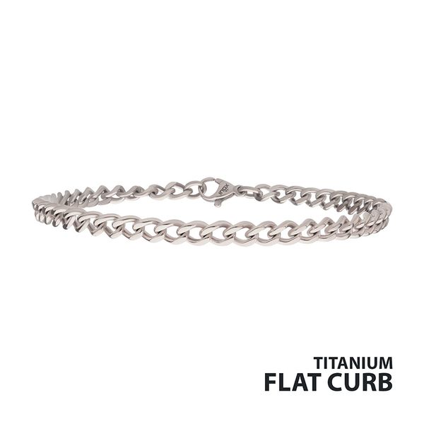 Titanium Flat Curb Chain Bracelet Golden Gifts Jewelry Milford, PA