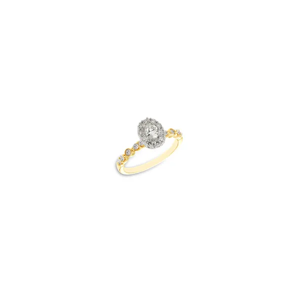 Gold Yellow Rose White Diamond Engagement Wedding Ring