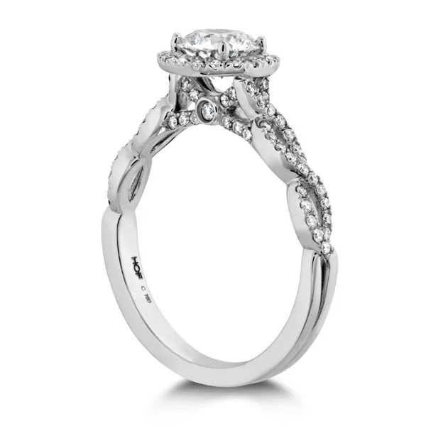 Hearts On Fire Destiny Lace Halo Engagement Ring Image 3 Goldstein's Jewelers Mobile, AL