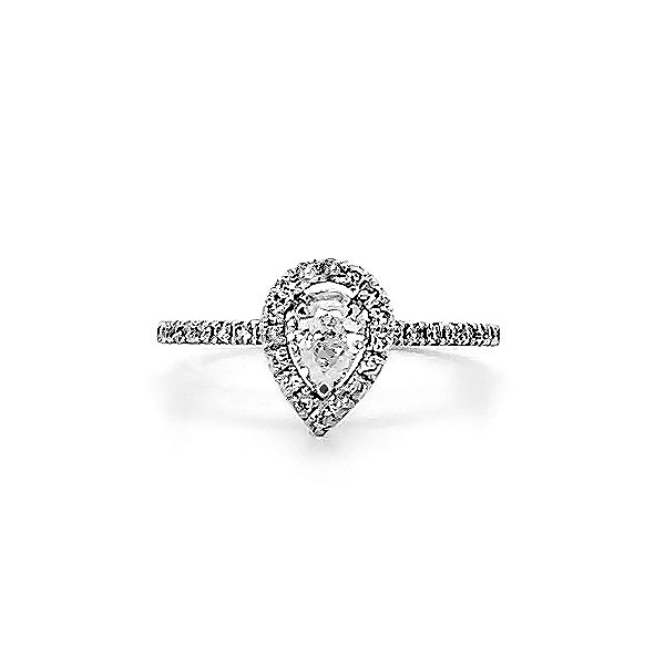 Pear Shape Halo Engagement Ring Goldstein's Jewelers Mobile, AL