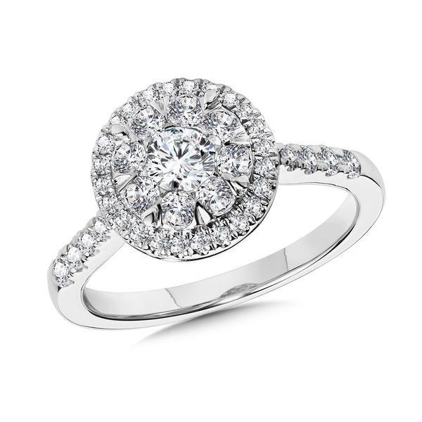 Diamond Mirage Halo Engagement Ring Goldstein's Jewelers Mobile, AL