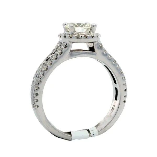 14K White Gold 2.00 Carat Diamond Engagement Ring | Round Cut Center with Halo Setting Image 4 Goldstein's Jewelers Mobile, AL